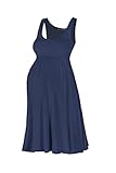Beachcoco Women's Maternity Knee Length Tank Dress (L, Navy)