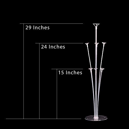 Joyvano Balloon Stand Kit - 6-Pack Balloon Holder Stand Set - Reusable Balloon Holders with Connectors - Ideal Table and Floor Centerpieces - Wide Sturdy Base - Instructions Included