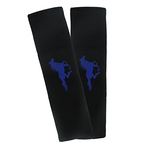Click Here to See More Images 2 Black Seat Belt Cushions with a Horse in Variety of Colors (Blue Horse)