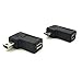 Duttek 90 Degree Micro USB to Mini USB Combo Adapter, Right Angle Mini USB Male to Micro USB Female Adapter Easy to Carry 1 Pack