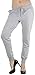 ToBeInStyle Women's Solid Print French Terry Jogger Pants - Heather Grey - Large