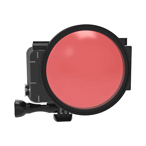 QKOO Professional Dive Lens Kit for GoPro Hero 7 Black/Hero (2018)/6 Black/5 Black Original Waterproof Super Suit Housing Case - 58mm HD Macro Lens Close-Up 24X Filter +Diving Red Filter +Adapter Ring