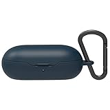 KEYANSWER PC Case for Galaxy Buds Wireless 2019, Thin Fit, Hard Protective Ring Case with Carabiner, Full Body Protection, Egg Case (Navy Blue)