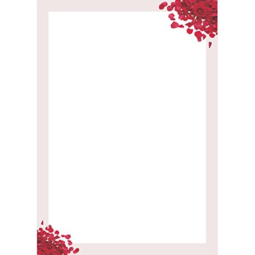 Designpapier &quot;Hochzeit / Liebe Rahmen mit Rosenblättern