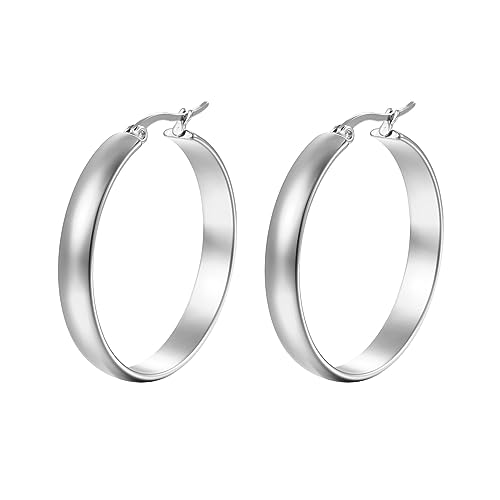 80s 90s Neon Chunky Hoop Earrings Large Retro Exaggerated Round Candy Color Matte Geometric Dangle Earrings for Women Party Retro Y2k Costume Accessory (Silver) at Amazon