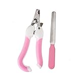 Eplze Professional Pet Nail Scissors with Non-slip Handle Expert Groomer Nail Clippers for Dogs Cats (Pink)