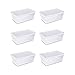 Sterilite 6 Quart Clear Stacking Closet Storage Tote Container with Lid (6 Pack)