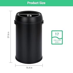 17 Gallon/65 Liter Stainless Steel Swing Top Trash