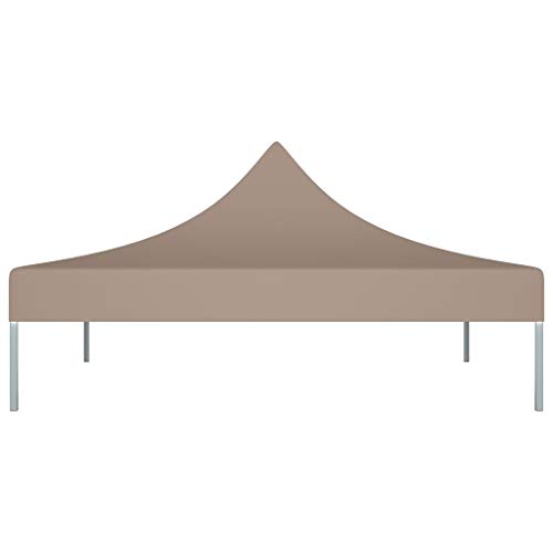 vidaXL Partyzelt Dach UV-beständig Wasserbeständig Ersatzdach Dachplane Zeltdach Ersatz Dach Plane für Gartenzelt Pavillon 3x3m Taupe 270g/m² – Bild 4