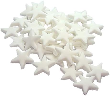 40 Edible Stars Cupcake Toppers Cake Decorations (White)