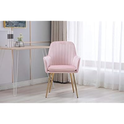 Artechworks Accent Living Dining Room Velvet Arm Chair Club Leisure Guest Lounge Bedroom Upholstered Chair with Gold… 31WfqW61FKL