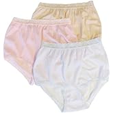 Carole Women's Nylon Lace Trim Panties Full Cut Briefs - Pack of 3