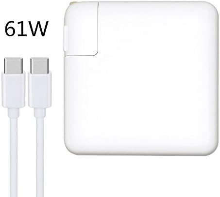 61W USB Type-C Power Adapter Charger for MacBook Pro 13 inch Laptop with 6.6ft USB-C to USB-C Cable