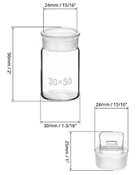 QWORK Weighing Bottle, 2 Pack Borosilicate Glass