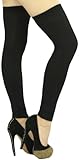 ToBeInStyle Women's Long Thigh Hi Separated Leg Warmers - One Size - Black