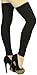 ToBeInStyle Women's Long Thigh Hi Separated Leg Warmers - One Size - Black
