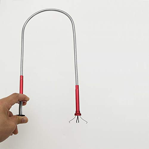 VASTOOLS Flexible Claw Pickup Tool with Magnet/28", 2-in-1 Magnetic Pickup Tool, 4-Finger Claw, Rustless Flexible and Stiff Shaft, User-friendly, Versatile