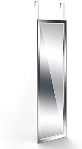 SDK Floor mirror, hanging on the door full length mirror female floor mirror dormitory home textile mirror clothing store large mirror 33 * 119 cm jewelry cabinets (Color : Sliver)