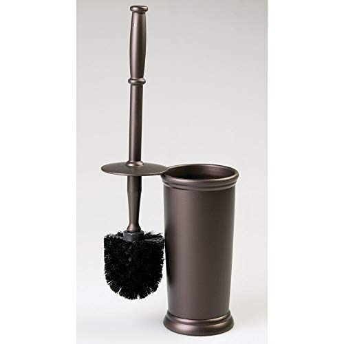 mDesign Compact Freestanding Plastic Toilet Bowl Brush and Holder for
