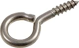 Stainless Steel Screw Eye (#8 x 1-5/8" x 1/2" Eye Inner Diameter)