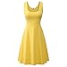 Herou Women Summer Beach Casual Flared Midi Tank Dress Small Yellow