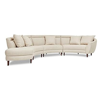 Afydecor Three Seater L-Shaped Sofa (Off-White)