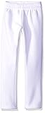 American Hawk Little Boys' Fleece Pant with Open Hem, White, 5/6
