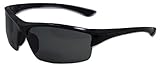 In Style Eyes Magnificent Maui Wrap Polarized Nearly Invisible Line Bifocal Sunglasses Black 2.00