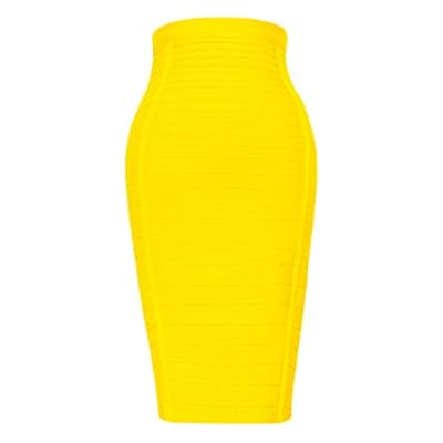 HLBandage Women's High Waist Elastic Rayon Bandage Pencil Skirt