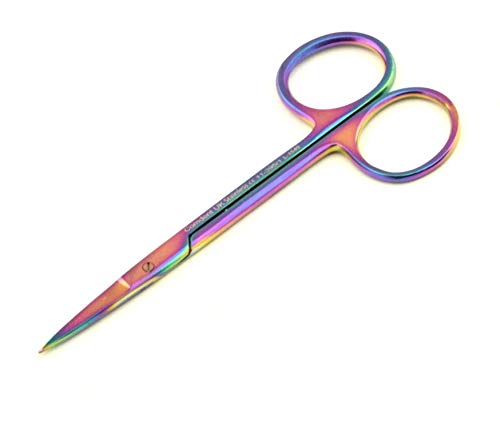Iris Stitch Scissors, Multi, Blue Titanium Coated Black Color, Pets, Nails, Office, Home use (Multi/Titanium)