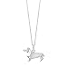 Boma Jewelry Sterling Silver Origami Dachshund Wiener Dog Necklace, 18 Inches