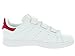 adidas Originals Stan Smith Sneaker, White/White/Pink, 1 US Unisex Little Kid
