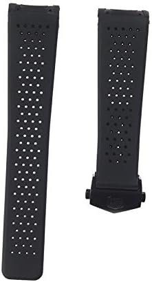 ROUHO 22Mm Waterproof Strap Black Strap Silicone Competition Diving Super Cardella For Tag Heuer-Black Buckle