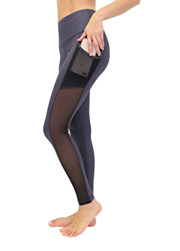 90 Degree Gy Reflex Women's High Waist Athletic Leggings with Smartphone Pocket - Gunmetal Cire Leggings - Small (Best Way To Trim Bud)