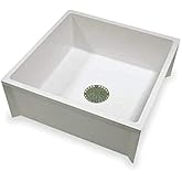 24 in W x 24 in L x 10 in H, Fiberglass, Mop Sink