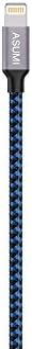 Lightning Cable，ASUMI 3 Pack (3FT, 6FT, 10FT)Nylon Braided Lightning to USB Cable Fast Sync Charging Cord Cable for iPhone 7, 7Plus, 6s, 6, 6Plus, 6sPlus, iPhone 5s 5 5c, iPad, iPod and More (Blue)