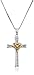 Amazon Collection Sterling Silver and 14k Gold Cross Pendant Necklace, 18