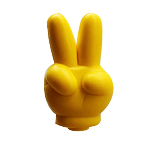 COGEEK Yellow Victory V-Finger Antenna Topper Ball EVA Foam Car Styling Roof Ornament (V-Finger)