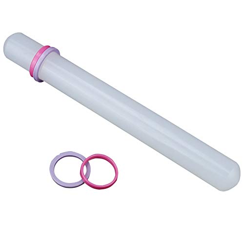 Domccy Kitchen Baking Cooking Crafts Fondant Sugarcraft Cake Dough Decorate White Non Stick Guide Rings Roller Rolling Pin Tools - Thumbnail 4