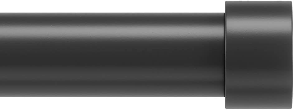 Window Treatment Hardware - Umbra Cappa 1-Inch Curtain Rod, Includes 2 Matching Finials, Brackets & Hardware, 66 to 120-Inches, Black