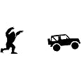 Bigfoot with Vehicle decal for windshield easter egg for Jeep Wrangler (Just the single Decal)