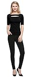 Perfashion Women's Classic Keyhole Short Sleeve Blouse Tops/Long Sleeve Basic
