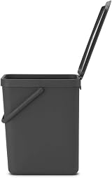 Brabantia Sort & Go 25L Waste Bin Grey with Stay-Open Lid view 2