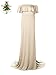 JustVH Women's Off Shoulder Ruffles Maternity Slim Fit Gown Maxi Photography Dress