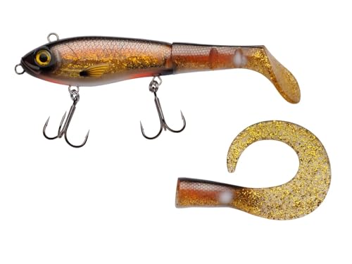Abu Garcia Svartzonker McHybrid, Fishing Hook, Hard Lures, Predator Fishing, Pike, Bait Supplied with Paddle Tail and Curl TailUnisex, Crucian Carp, 74g | 165mm