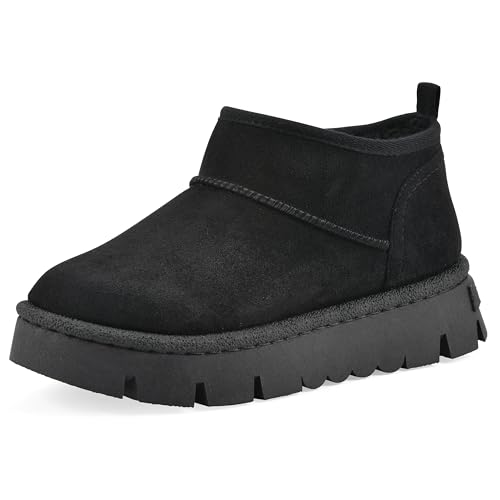 WHITE MOUNTAIN Women's Toree Lined Platform Ankle Bootie, Black, 7.5 M at Amazon