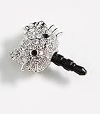 Crystal Hello Kitty Earphone Jack / Dust Plug for Apple Iphone 4, 4s