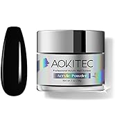 Aokitec Black Acrylic Powder for Nails, Professional Acrylic Nail Powder,Lasting Acrylic Powder f...