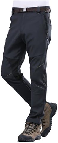 Geval Men's Windproof Softshell Fleece Ski Pants(Dark Grey,S)