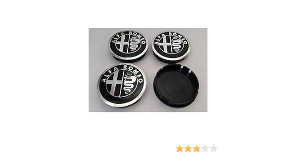 Tapacubos de llanta de aleación de Alfa Romeo, estilo negro, 60 mm, paquete de cuatro